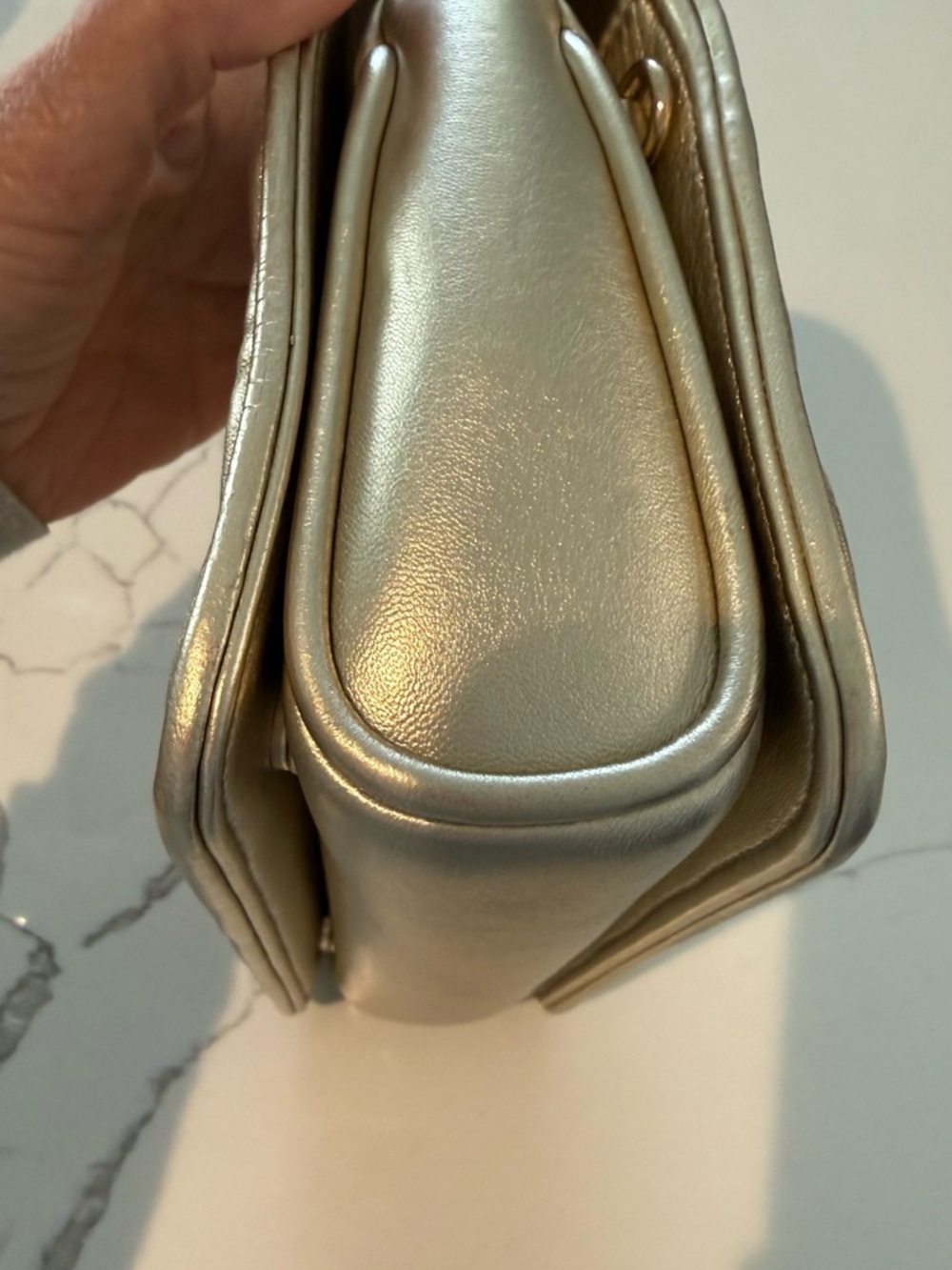 Miu Miu Gold Quilted Leather Shoulder Bag - Picture 3 of 9
